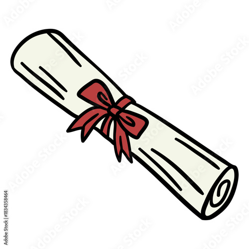 Graduation degree element hand drawn