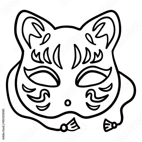Japan cat mask stroke