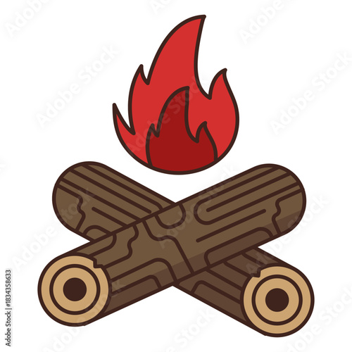 Lumberjack log fire icon