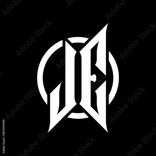 JE Monogram Logo on Black Background