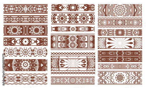 Twenty vintage decorative elements for creating golden frames, text dividers and other various design projects. Vector set