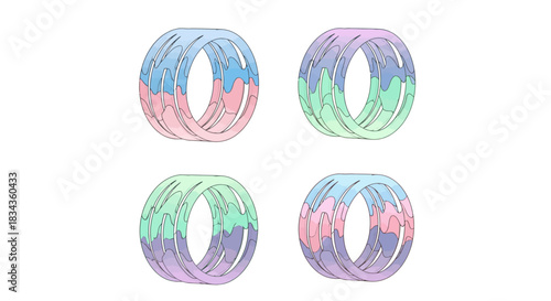 Pastel abstract circular shapes with soft gradient colors creating smooth dreamy decorative icons