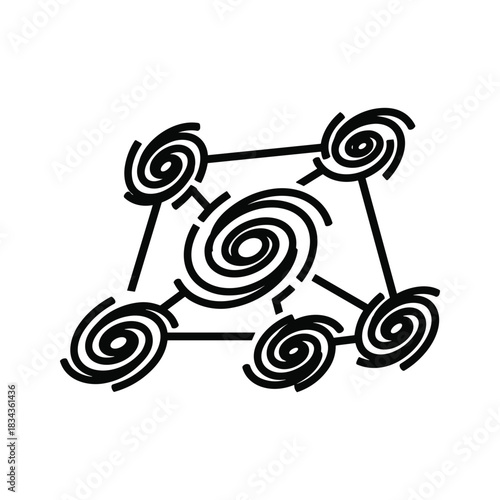 Abstract Interconnected Spiral Network Icon