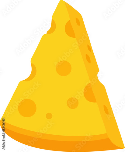 A delicious wedge of Swiss cheese with holes.