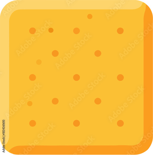 A simple square cracker with many small dots.