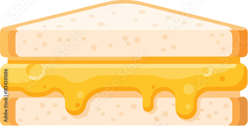 Delicious Melted Cheese Sandwich on White Bread.