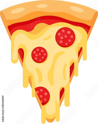 Delicious Slice of Pepperoni Pizza with Melting Cheese.