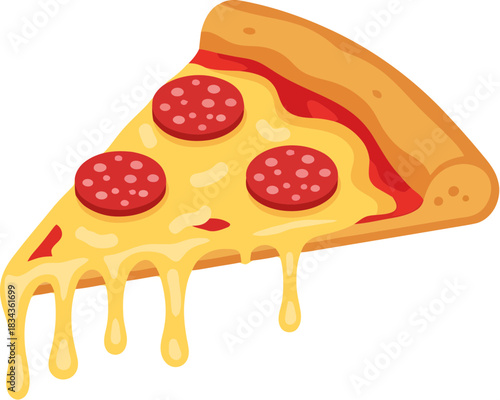 Delicious Slice of Pepperoni Pizza with Melting Cheese 1.