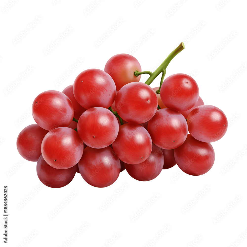 Obraz premium Fresh red grapes on the vine isolated against a dark background