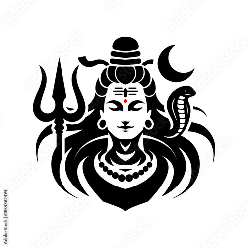Simple Lord Shiva Indian God of Hindu Vector