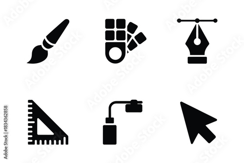 Creative design tools and icons for digital art and graphics