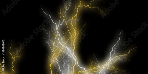 Lightning bolts striking background. Electric gray energy crackling across a dark sky. Lightning bolts striking background. Lightning, electric thunderbolt strike of blue color during night storm,