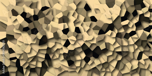 A mosaic of irregular geometric shapes in shades of beige and black, creating a textured, abstract, and visually engaging background with a subtle 3D effect