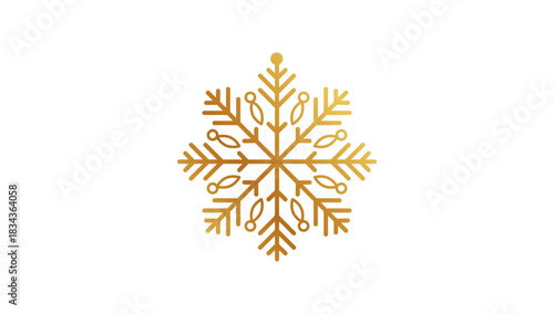 Snow effect in golden tone