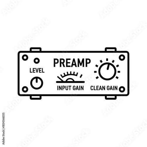 Audio Preamp Amplifier Control Unit Outline Icon