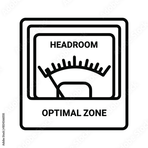 Headroom Optimal Zone Meter Icon for Audio Engineering & Signal Level Monitoring