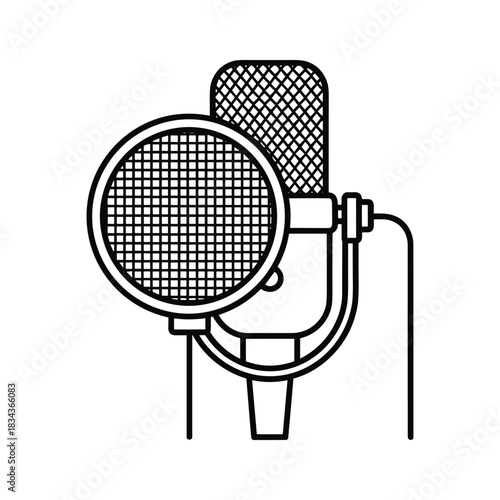 Studio Condenser Microphone with Pop Filter Icon