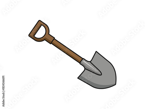 Shovel Icon Illustration A Simple Cartoon Design for Gardening and Construction Projects