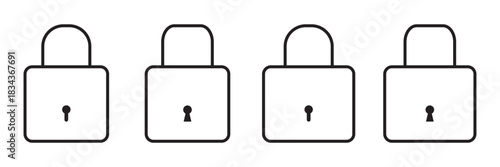 Security icon set, security icon, lock sign.