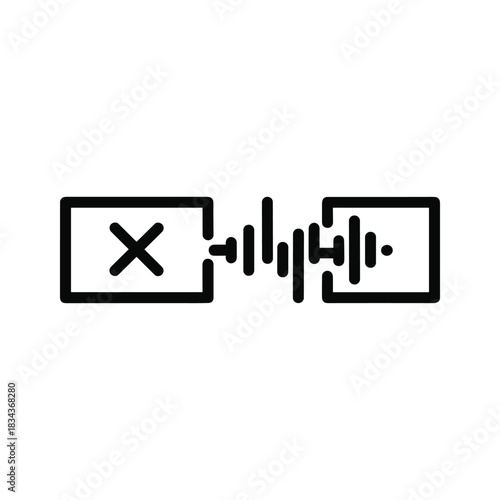 Mute Audio Signal or Voice Control Off Icon
