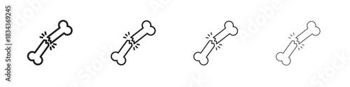 Bone break icon, Set vector logo design templates,