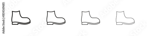 Boot icon, Set vector logo design templates,