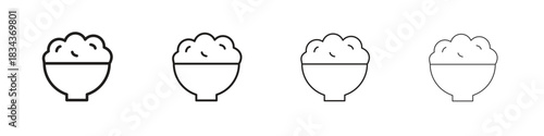 Bowl rice icon, Set vector logo design templates,