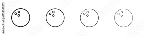 Bowling ball icon, Set vector logo design templates,