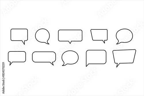 One continuous line art drawing of Speech bubble vector illustration. Communication chat messenger linear vector line symbol. Dialog cloud, chat bubble set concept outline line design