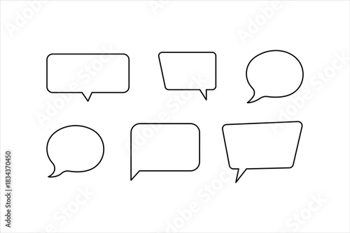 One continuous line art drawing of Speech bubble vector illustration. Communication chat messenger linear vector line symbol. Dialog cloud, chat bubble set concept outline line design