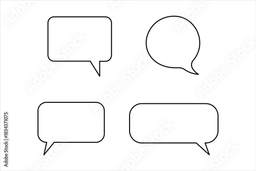 One continuous line art drawing of Speech bubble vector illustration. Communication chat messenger linear vector line symbol. Dialog cloud, chat bubble set concept outline line design