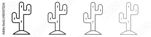 Cactus icon, Set vector logo design templates,
