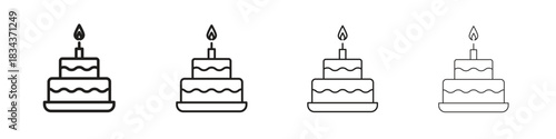 Cake icon, Set vector logo design templates,