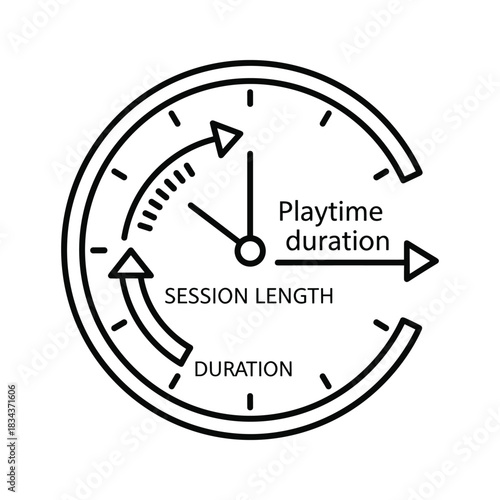 Playtime and Session Duration Clock Icon