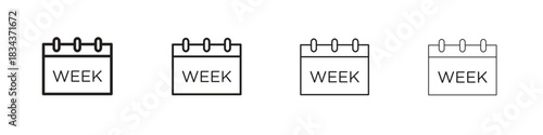 Calendar week icon, Set vector logo design templates,