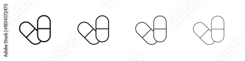 Capsules icon, Set vector logo design templates,