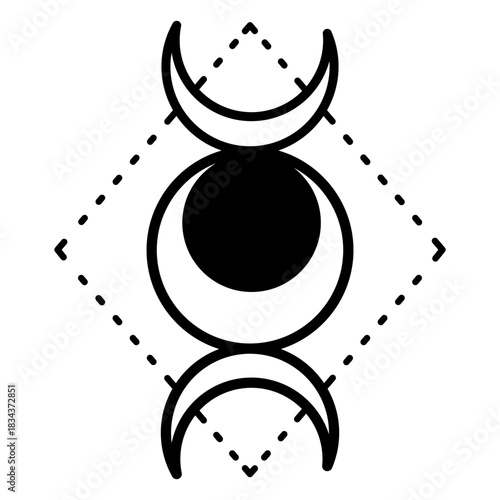 Magic triple moon goddess stroke