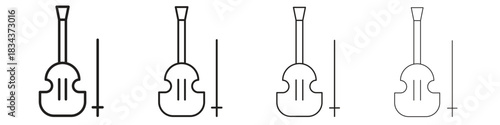 Cello icon, Set vector logo design templates,