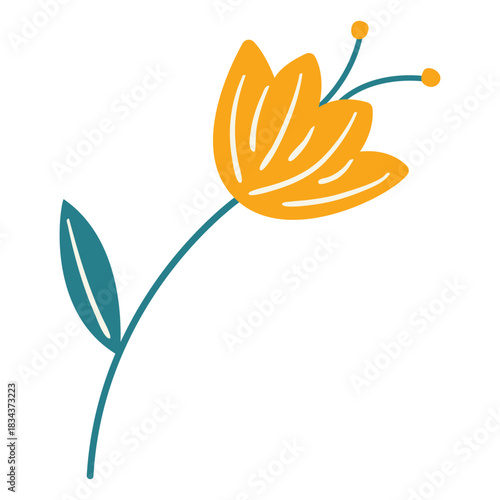 Spring flower leaf pollen flat