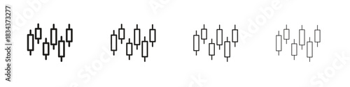 Chart candlestick icon, Set vector logo design templates,