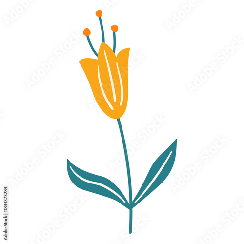 Spring flower leaves pollen small flat