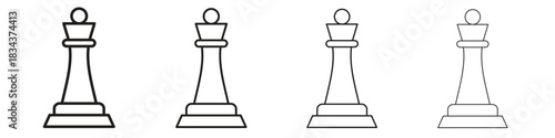 Chess queen icon, Set vector logo design templates,