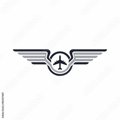 Aviation Icon Sleek Emblem of Flight, Perfect for Travel and Transportation Branding