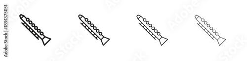 Clarinet icon, Set vector logo design templates,