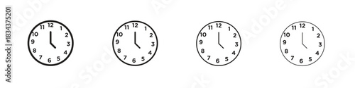 Clock face icon, Set vector logo design templates,
