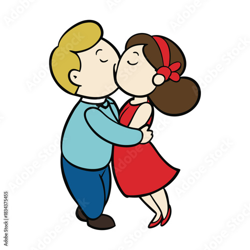A tender kiss shared in a warm embrace, capturing a moment of deep affection and closeness as two people hold each other with gentle warmth, love, and heartfelt connection.
