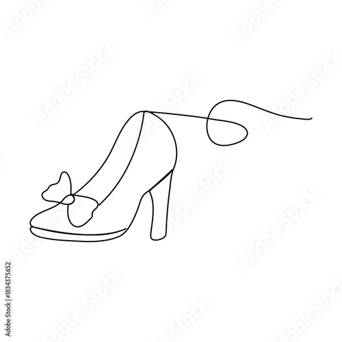 sneakers are drawn with one line. Sports shoes in a linear style. continuous one line. Vector illustration, Vector illustration of sneakers. Sports shoes in a line style. Continuous one line,