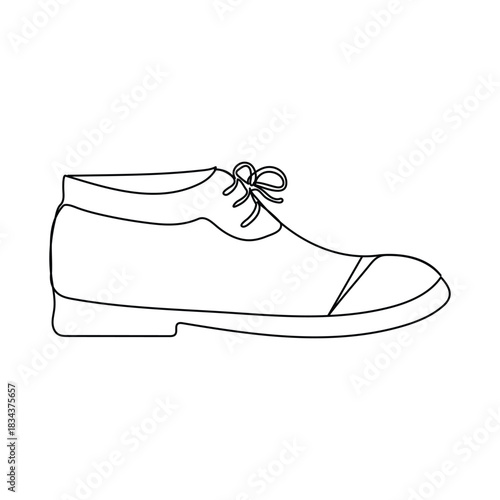 sneakers are drawn with one line. Sports shoes in a linear style. continuous one line. Vector illustration, Vector illustration of sneakers. Sports shoes in a line style. Continuous one line,