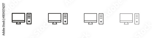Computer icon, Set vector logo design templates,