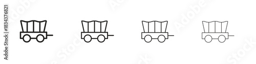 Covered wagon icon, Set vector logo design templates,